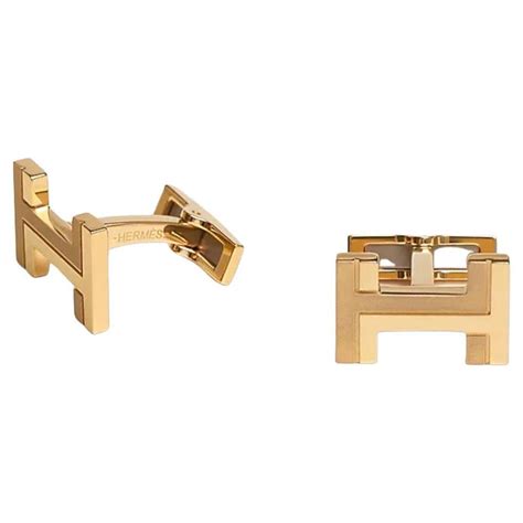 hermes gold h cufflinks|Hermes cufflinks price.